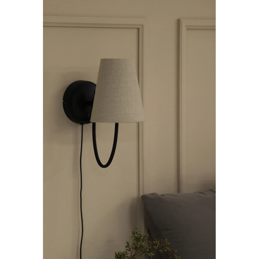 Markslöjd 108907 - Wandlamp AMAR 1xE14/40W/230V beige/zwart