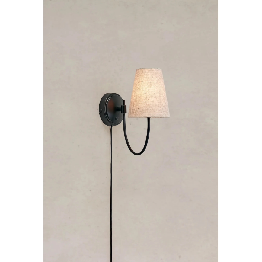 Markslöjd 108907 - Wandlamp AMAR 1xE14/40W/230V beige/zwart