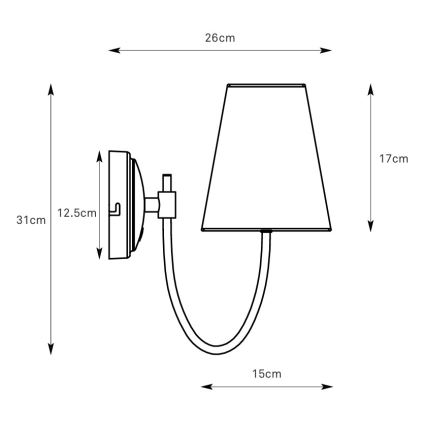 Markslöjd 108907 - Wandlamp AMAR 1xE14/40W/230V beige/zwart