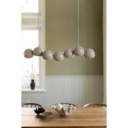 Markslöjd 108914 - Hanglamp met kabel CUPOLO 7xE14/40W/230V grijs