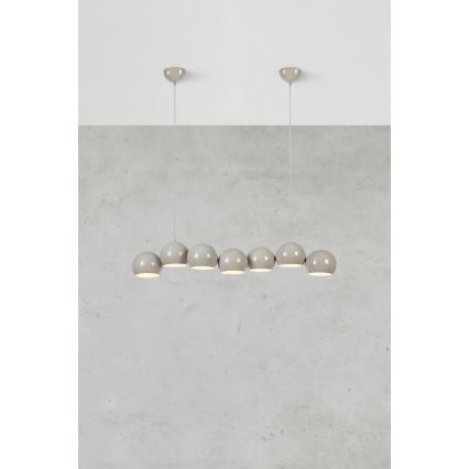 Markslöjd 108914 - Hanglamp met kabel CUPOLO 7xE14/40W/230V grijs