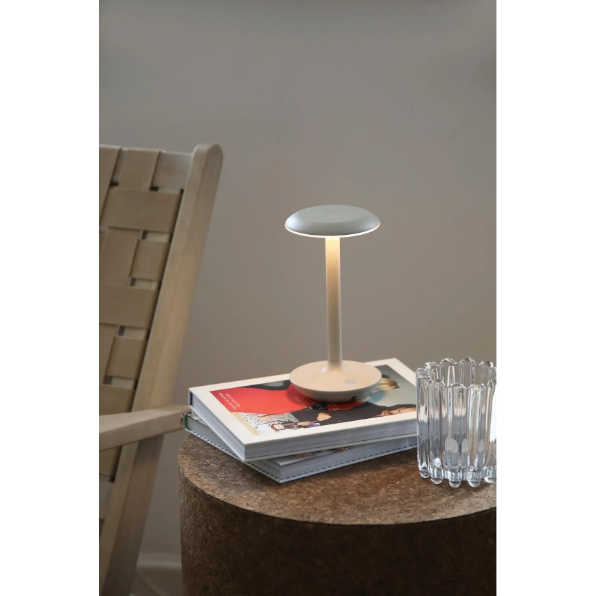 Markslöjd 108917 - LED Dimbaar buitenshuis oplaadbaar tafellamp PETIT LED/2W/1800 mAh 2200/2700/3000K IP44 grijs