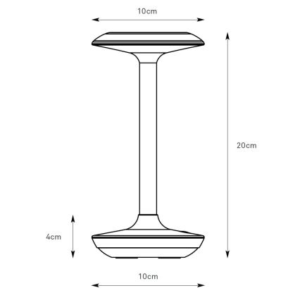 Markslöjd 108917 - LED Dimbaar buitenshuis oplaadbaar tafellamp PETIT LED/2W/1800 mAh 2200/2700/3000K IP44 grijs