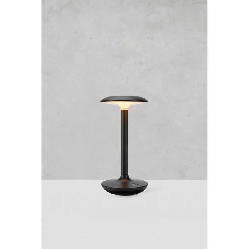 Markslöjd 108918 - LED Dimbaar buitenshuis oplaadbaar tafellamp PETIT LED/2W/1800 mAh 2200/2700/3000K IP44 zwart