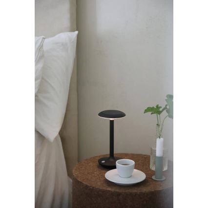 Markslöjd 108918 - LED Dimbaar buitenshuis oplaadbaar tafellamp PETIT LED/2W/1800 mAh 2200/2700/3000K IP44 zwart