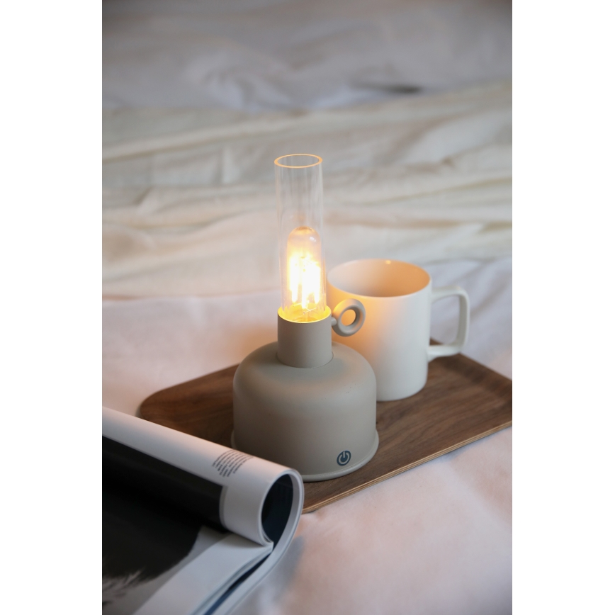 Markslöjd 108921 - LED Dimbaar buitenshuis oplaadbaar tafellamp ASTRID LED/2W/1200 mAh IP44 grijs