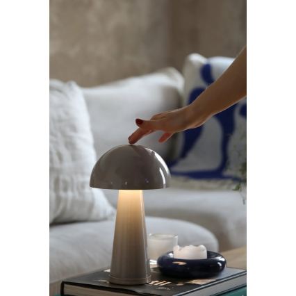 Markslöjd 108950 - Oplaadbare dimbare LED-tafellamp FUNGI LED/1,5W/5V 2000 mAh IP44 grijs