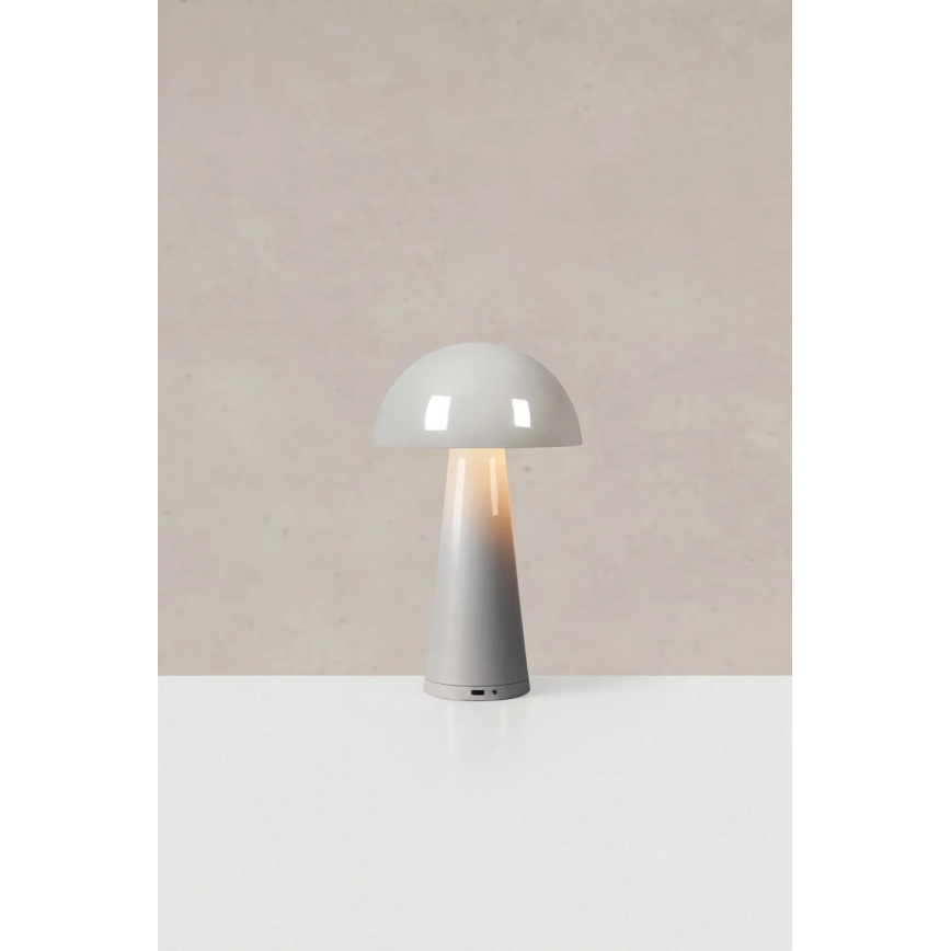 Markslöjd 108950 - Oplaadbare dimbare LED-tafellamp FUNGI LED/1,5W/5V 2000 mAh IP44 grijs