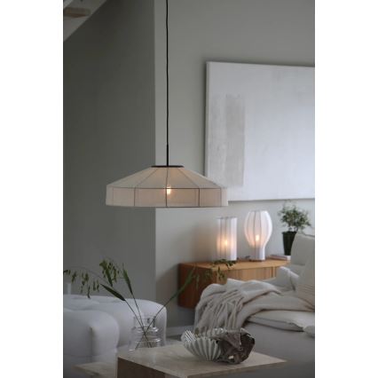 Markslöjd 108955 - Pendellamp ALIA met kabel 1xE27/60W/230V Ø 57 cm crème/zwart