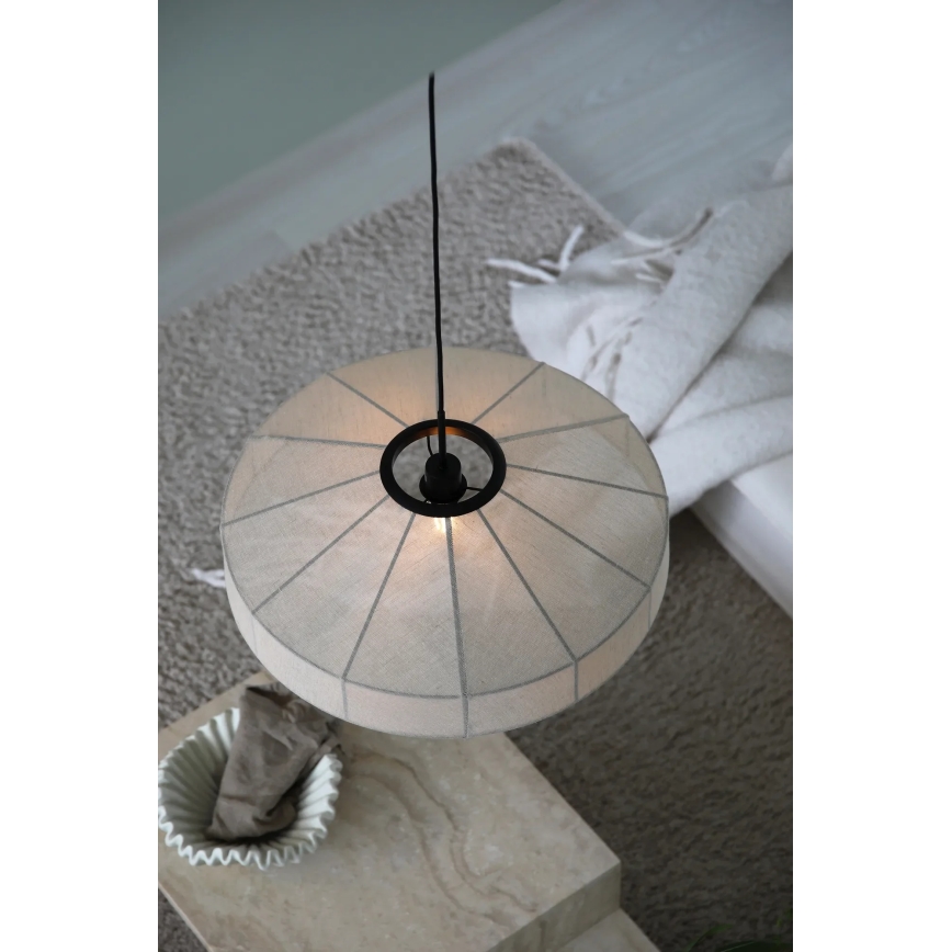 Markslöjd 108955 - Pendellamp ALIA met kabel 1xE27/60W/230V Ø 57 cm crème/zwart