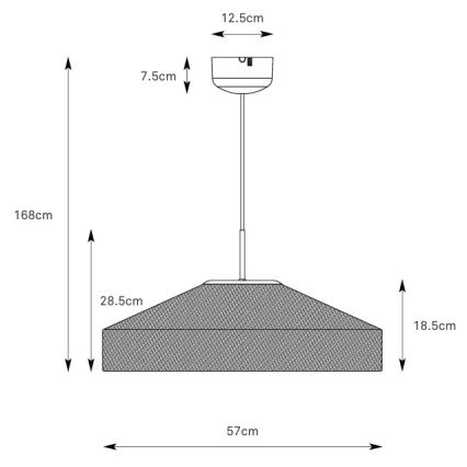 Markslöjd 108955 - Pendellamp ALIA met kabel 1xE27/60W/230V Ø 57 cm crème/zwart