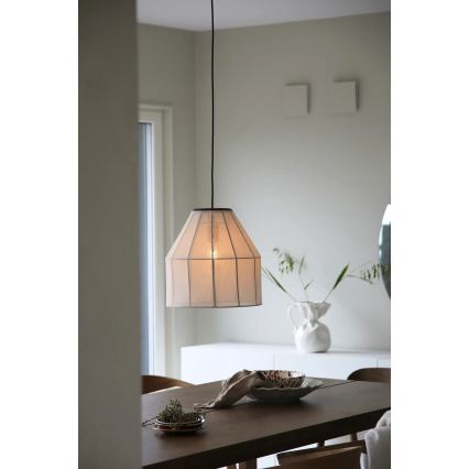 Markslöjd 108956 - Hanglamp met kabel AIKO 1xE27/60W/230V Ø 37 cm crème/zwart