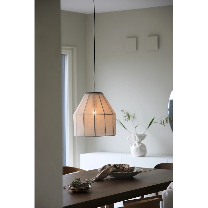 Markslöjd 108956 - Hanglamp met kabel AIKO 1xE27/60W/230V Ø 37 cm crème/zwart