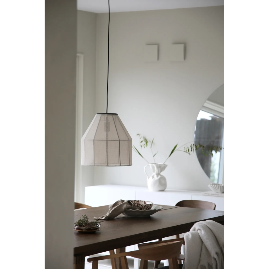 Markslöjd 108956 - Hanglamp met kabel AIKO 1xE27/60W/230V Ø 37 cm crème/zwart