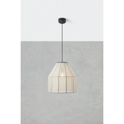 Markslöjd 108956 - Hanglamp met kabel AIKO 1xE27/60W/230V Ø 37 cm crème/zwart