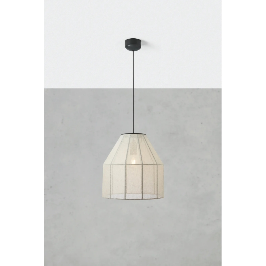 Markslöjd 108956 - Hanglamp met kabel AIKO 1xE27/60W/230V Ø 37 cm crème/zwart