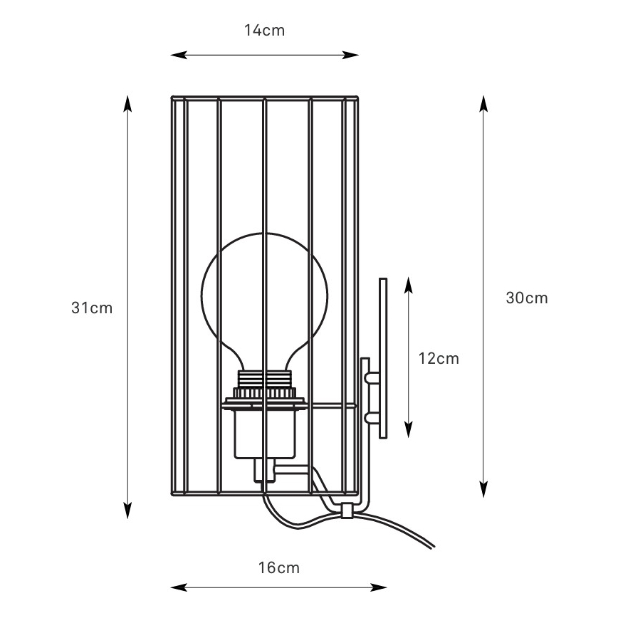 Markslöjd 108960 - Wandlamp HIKARI 1xE27/60W/230V wit/zwart