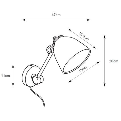 Markslöjd 108964 - Wandlamp TILT 1xE27/60W/230V grijs