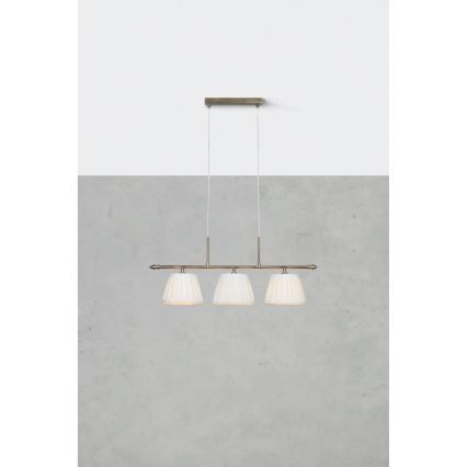 Markslöjd 108975 - Hanglamp aan kabel OXFORD 3xE14/40W/230V messing/wit