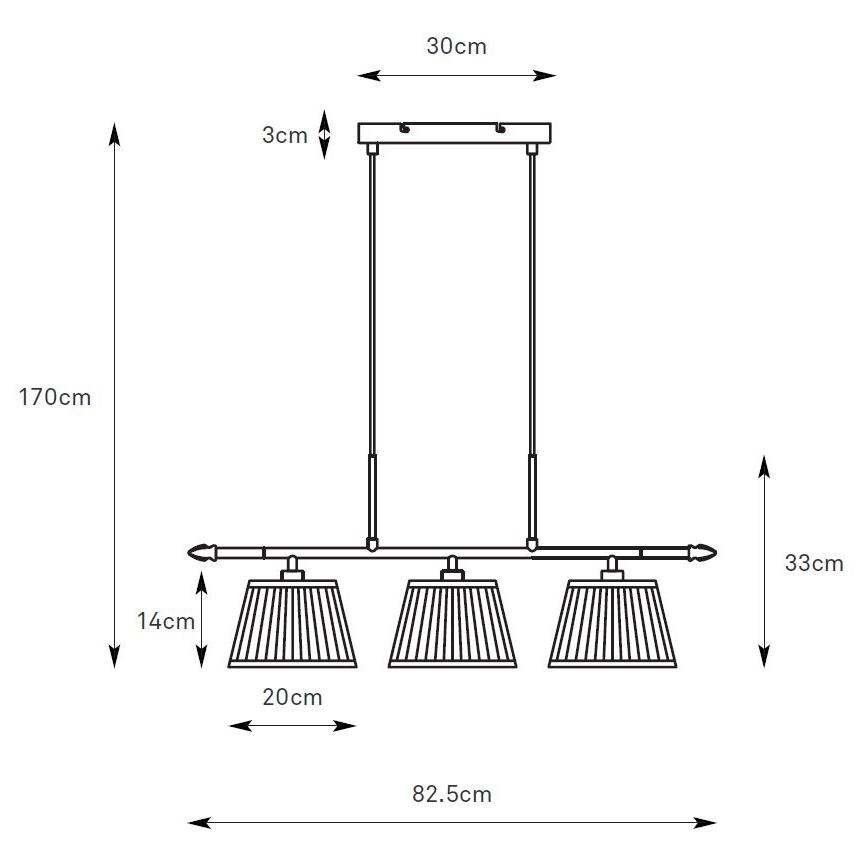 Markslöjd 108975 - Hanglamp aan kabel OXFORD 3xE14/40W/230V messing/wit