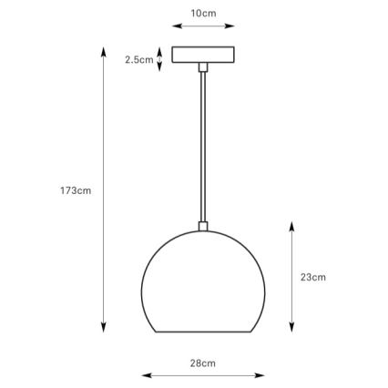 Markslöjd 108986 - Hanglamp POP met kabel 1xE27/40W/230V Ø 28 cm grijs