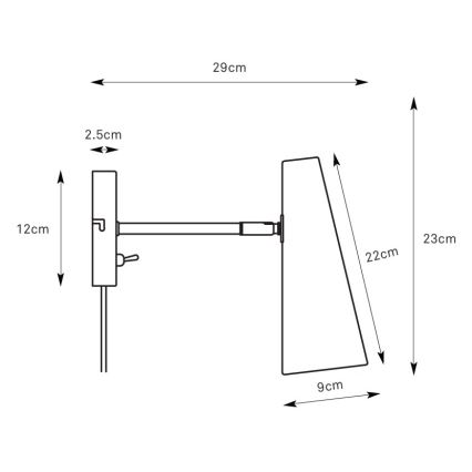 Markslöjd 108992 - Wandlamp PEAK 1xE14/40W/230V grijs