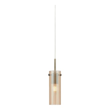 Markslöjd 109015 - Hanglamp aan snoer TIBIA 1xE14/40W/230V rookbeige/messing