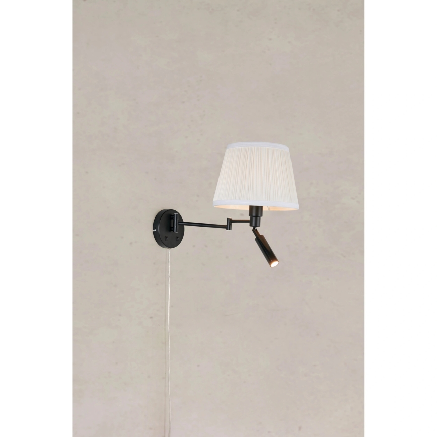 Markslöjd 109016 - LED-wandlamp PIVOT 1xE27/40W/230V + LED/4W crème/zwart