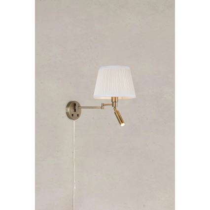 Markslöjd 109017 - LED-wandlamp PIVOT 1xE27/40W/230V + LED/4W crème/messing