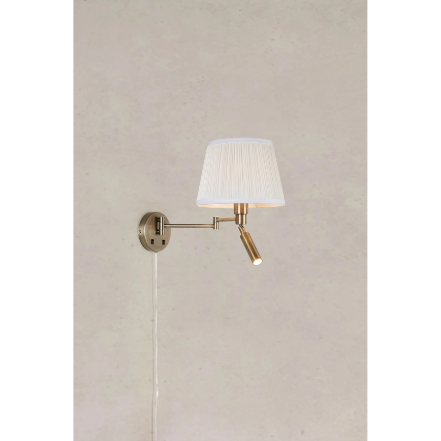 Markslöjd 109017 - LED-wandlamp PIVOT 1xE27/40W/230V + LED/4W crème/messing