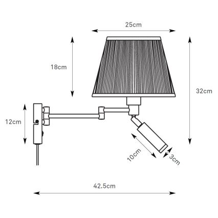 Markslöjd 109017 - LED-wandlamp PIVOT 1xE27/40W/230V + LED/4W crème/messing