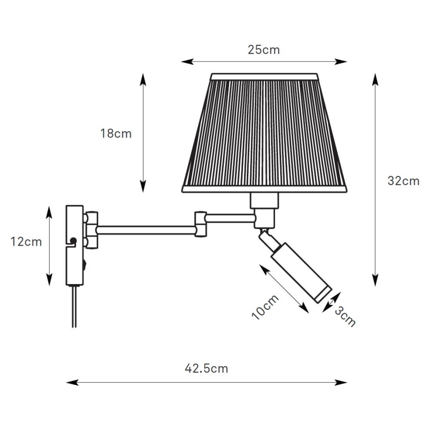 Markslöjd 109017 - LED-wandlamp PIVOT 1xE27/40W/230V + LED/4W crème/messing