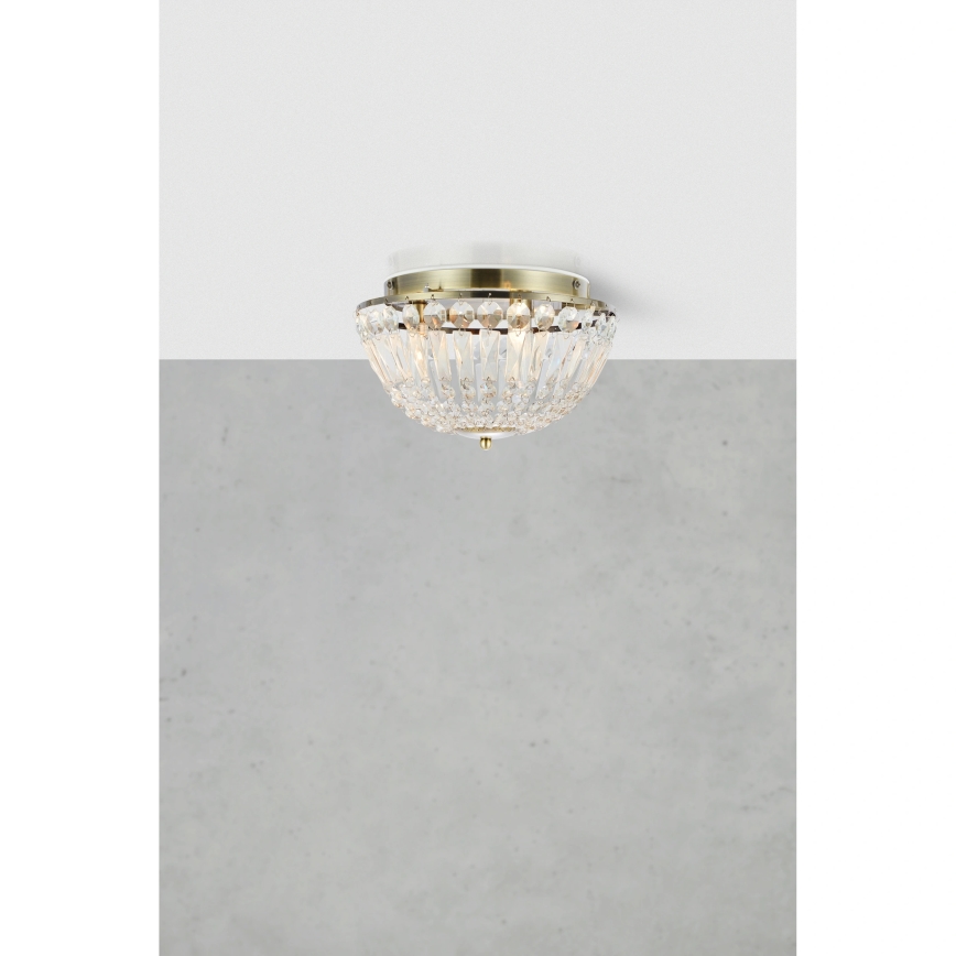 Markslöjd 109031 - Plafondlamp ESTELLE voor badkamer 3xG9/20W/230V Ø 30 cm IP44 messing