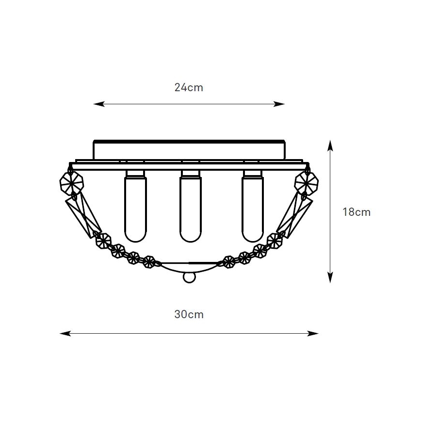 Markslöjd 109031 - Plafondlamp ESTELLE voor badkamer 3xG9/20W/230V Ø 30 cm IP44 messing