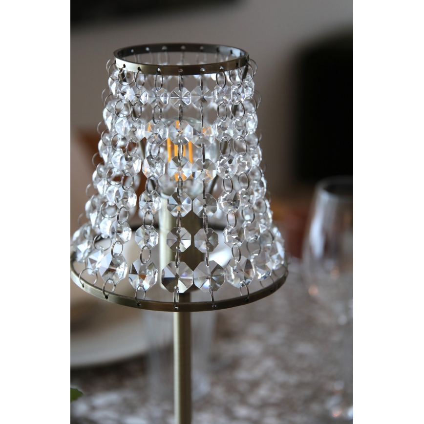 Markslöjd 109125 - LED dimbare oplaadbare aanraaktafellamp LIORA 1xE14/2W/2000 mAh messing