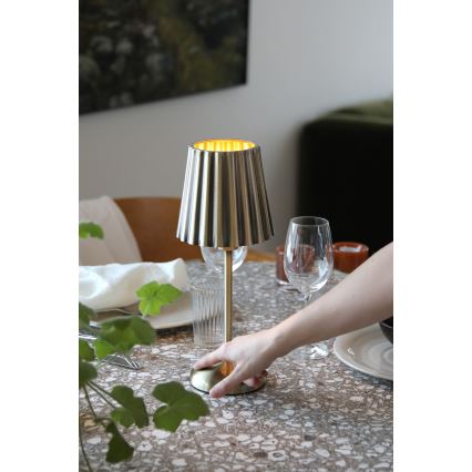 Markslöjd 109127 - LED dimbare oplaadbare aanraaktafellamp CELIA 1xE14/2W/2000 mAh messing