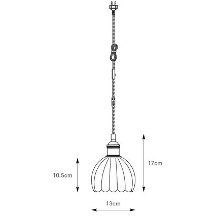 Markslöjd 109136 - Pendellamp aan kabel GOTA 1xE14/40W/230V Ø 13 cm messing/helder