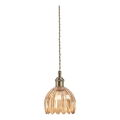 Markslöjd 109137 - Pendellamp met snoer GOTA 1xE14/40W/230V Ø 13 cm rookbeige/messing