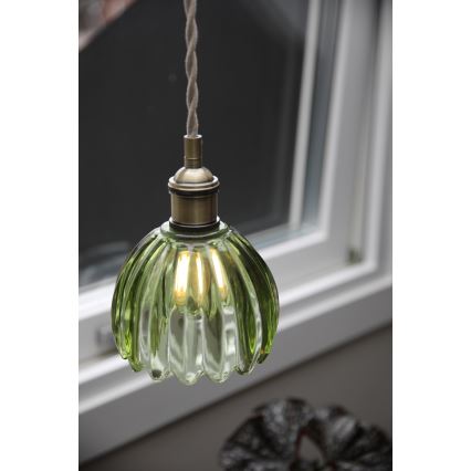 Markslöjd 109138 - Hanglamp aan kabel GOTA 1xE14/40W/230V gerookt groen/messing