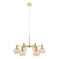 Markslöjd 109153 - Kroonluchter met kabel AMBRA 6xE14/40W/230V Ø 75 cm goud/rookbeige