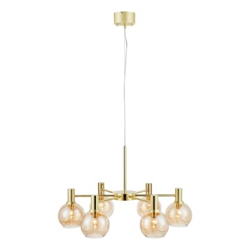 Markslöjd 109153 - Kroonluchter met kabel AMBRA 6xE14/40W/230V Ø 75 cm goud/rookbeige
