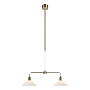 Markslöjd 109160 - Hanglamp VELA met stang 2xE27/60W/230V wit/messing