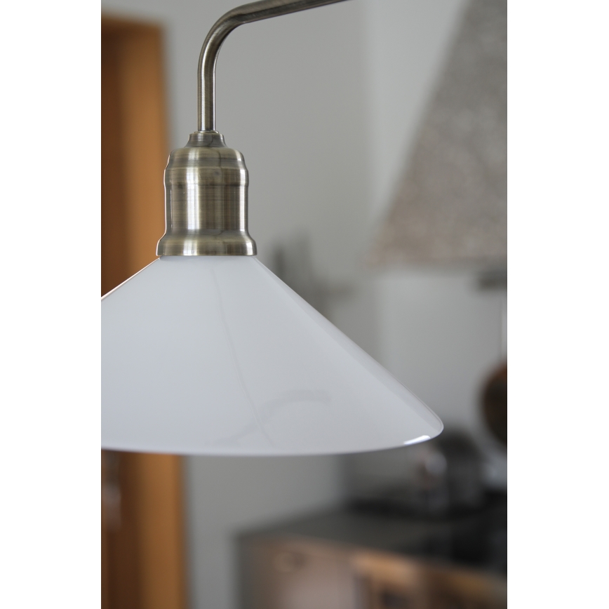 Markslöjd 109160 - Hanglamp VELA met stang 2xE27/60W/230V wit/messing