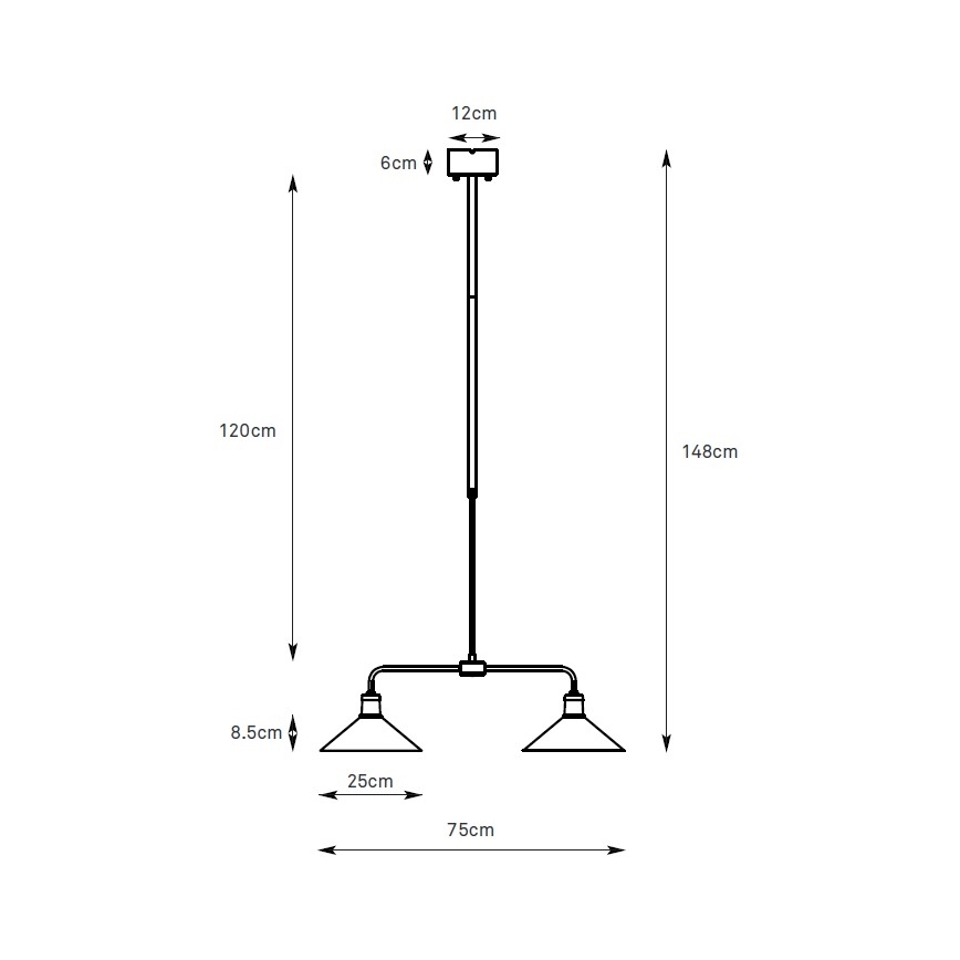 Markslöjd 109161 - Hanglamp met stang VELA 2xE27/60W/230V groen/messing