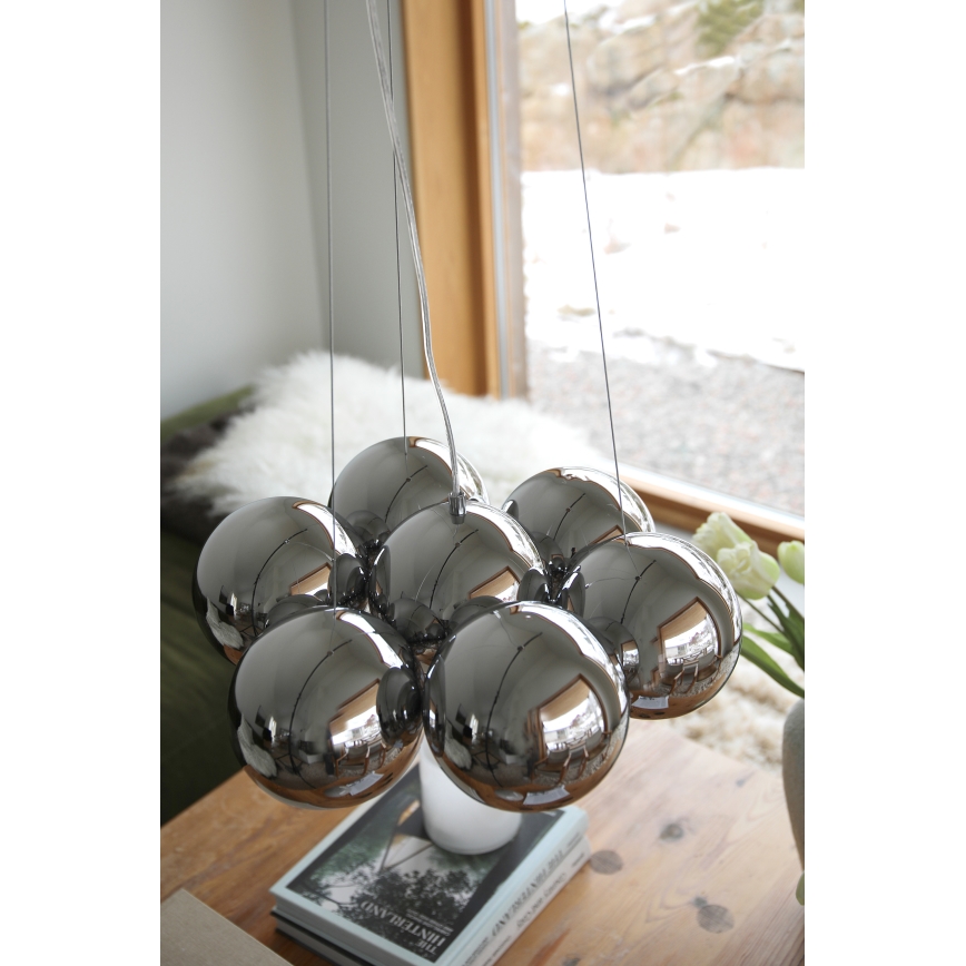 Markslöjd 109167 - Kroonluchter met kabel CUPOLO 7xE14/40W/230V, diameter 45 cm, glanzend chroom