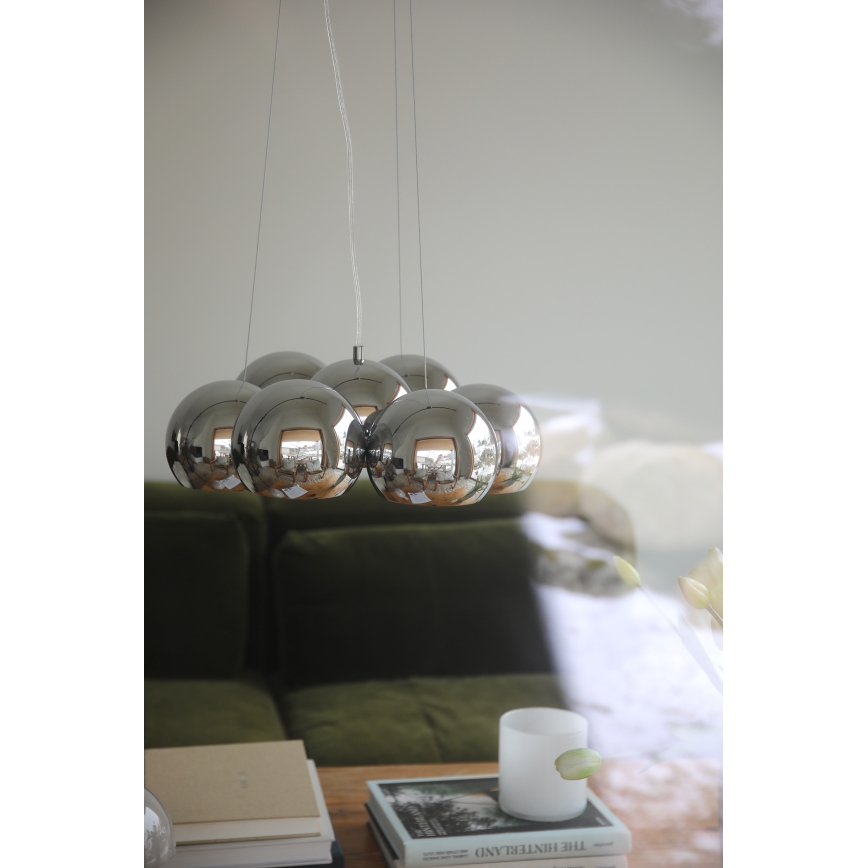 Markslöjd 109167 - Kroonluchter met kabel CUPOLO 7xE14/40W/230V, diameter 45 cm, glanzend chroom