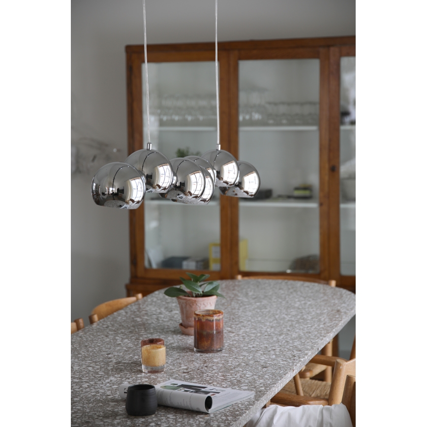 Markslöjd 109168 - CUPOLO hanglamp met kabel, 7xE14/40W/230V, glanzend chroom