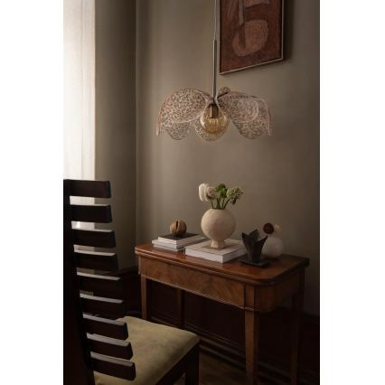 Markslöjd 109169 - STYRKA hanglamp aan kabel, 1xE27/40W/230V, Ø 63 cm, beige