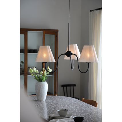 Markslöjd 109172 - Hanglamp aan kabel VEYA 3xE14/40W/230V linnen/zwart