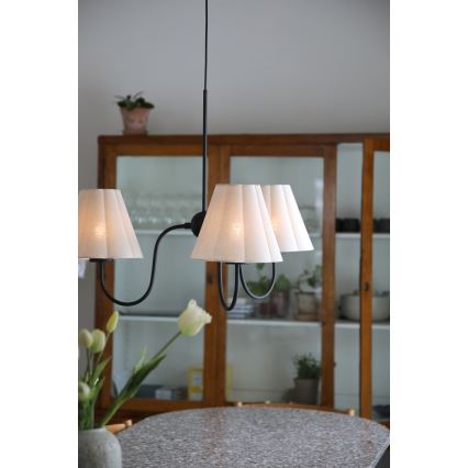 Markslöjd 109172 - Hanglamp aan kabel VEYA 3xE14/40W/230V linnen/zwart